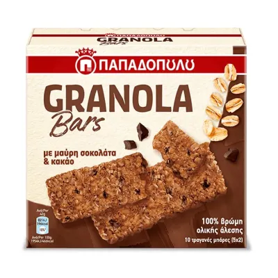PAPADOPOULOS Granola bars with dark chocolate and cocoa 5X42g