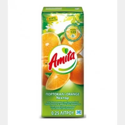 ΑΜΙΤΑ ΧΥΜΟΣ ΠΟΡΤΟΚΑΛΙ ΝΕΚΤΑΡ 27X250ml