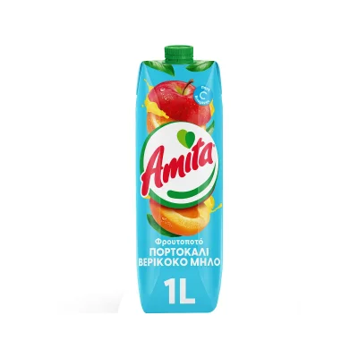 Amita Orange Apricot and Apple 1L Φρουτοποτό Πορτοκάλι Βερίκοκο Μήλο