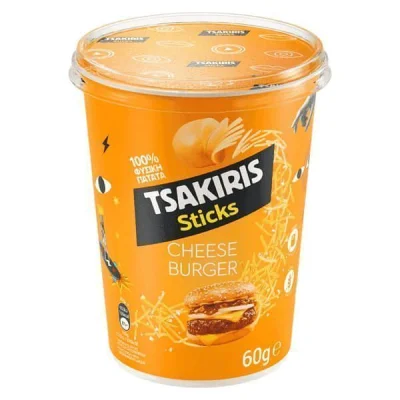 TSAKIRIS STICKS 60gr. CHEESEBURGER