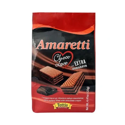 Amaretti Wafer Extra Chocolate 125g Γκοφρέτα με Έξτρα Σοκολάτα 125g