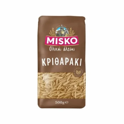 Misko Orzo (kritharaki) Medium Whole Wheat 500g Κριθαράκι Ολικής Άλεσης Μέτριο 500g