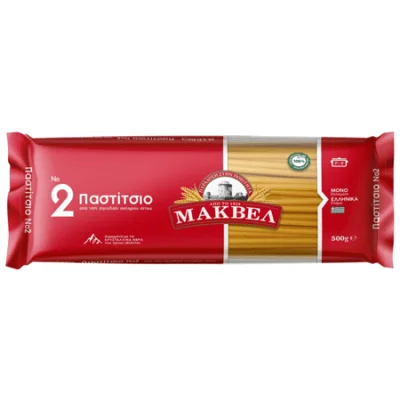 Makvel Pasta for Pastitsio N2 500g ΜΑΚΒΕΛ Μακαρόνια για Παστίτσιο 500g