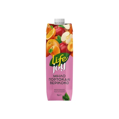Life Joy Apple Orange Apricot Fruit Drink 1L Φρουτοποτό Μήλο Πορτοκάλι Βερίκοκο