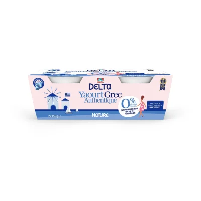 DELTA Greek Yogurt 0% Fat 2 pots of 150 g