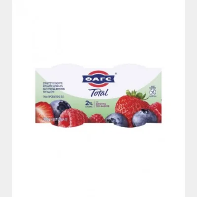 ΦΑΓΕ TOTAL 2% ΦΡΟΥΤΑ ΤΟΥ ΔΑΣΟΥΣ (2Χ150g)Χ3
