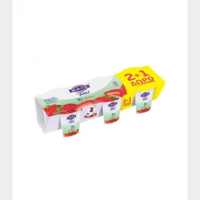 ΦΑΓΕ TOTAL 2% ΦΡΑΟΥΛΑ 150gr 2+1