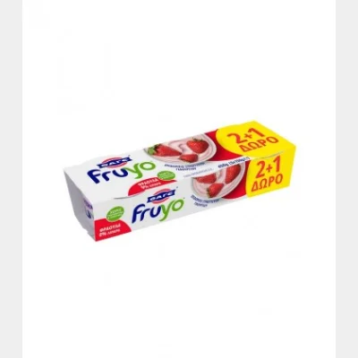 ΦΑΓΕ FRUYO 0% ΦΡΑΟΥΛΑ 150gr 2+1