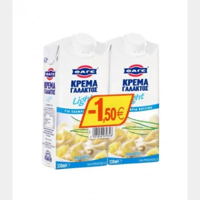 EAT LIGHT CREAM 15% FAT. 2X330ml -1.50€