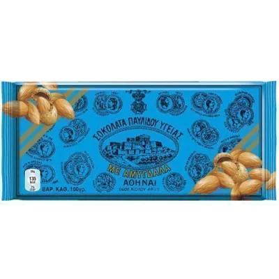 PAVLIDIS DARK CHOCOLATE 100gr. WITH ALMONDS
