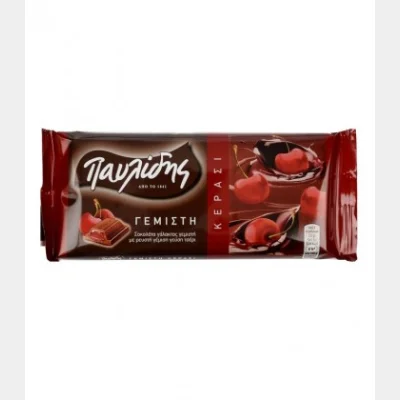 PAVLIDIS FILLED MILK CHOCOLATE 100gr. CHERRY