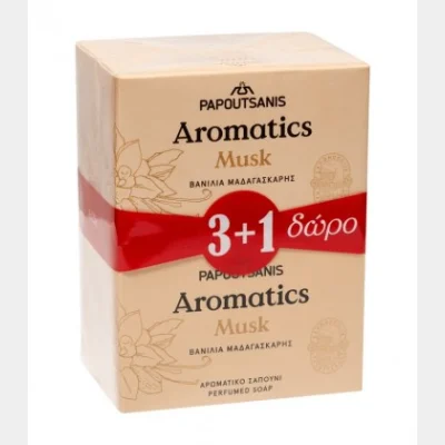 ΠΑΠΟΥΤΣΑΝΗΣ ΣAΠΟΥΝΙ AROMATICS 100gr MUSK 3+1