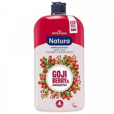 PAPOUTSANIS NATURA LIQUID HAND SOAP REFILL 900ml GOJIBERRY & SANDALWOOD