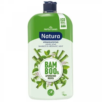PAPOUTSANIS NATURA LIQUID HAND SOAP REFILL 900ml MINT & BAMBOO