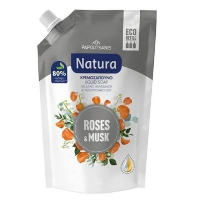 PAPOUTSANIS NATURA L/S REFILL 500ml ROSES & MUSK