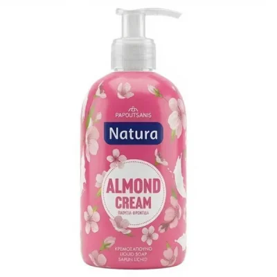 PAPOUTSANIS NATURA LIQUID HAND SOAP 480ml ALMOND CREAM