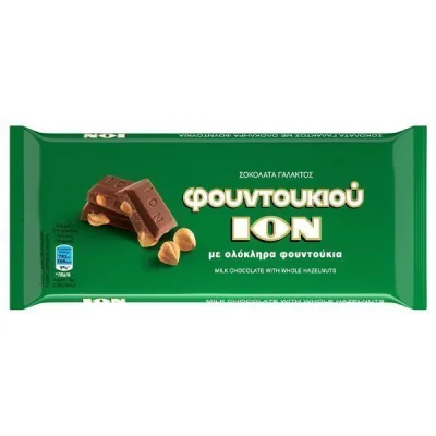 ION MILK CHOCOLATE HAZELNUT 100gr. WHOLE HAZELNUTS No 1309