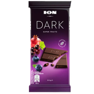ION DARK CHOCOLATE 90gr. SUPER FRUITS No 3929