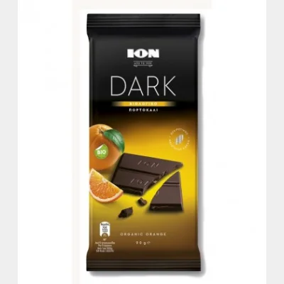 ΙΟΝ ΣΟΚΟΛΑΤΑ ΥΓΕΙΑΣ DARK ΒΙΟΛ.ΠΟΡΤΟΚΑΛΙ 90gr