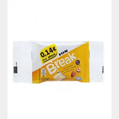 ΙΟΝ ΣΟΚΟΛΑΤΑ BREAK ΛΕΥΚΗ ΜΕ ΞΗΡΟΥΣ ΚΑΡΠΟΥΣ (40gr) -0,14€ ΠΙΟ ΦΘΗΝΑ