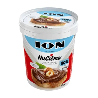 ION Nucrema Hazelnut Praline Less Sugar 380g ΙΟΝ Πραλίνα Φουντουκιού