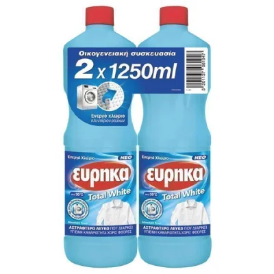 EUREKA LIQUID WHITE CLOTHES WHITENER 2x1250ml