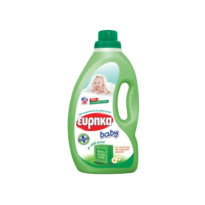 EUREKA Baby Laundry Liquid Detergent with Soap, Olive Oil & Chamomile 1.8lt ΕΥΡΗΚΑ Baby Υγρό Απορρυπαντικό Ρούχων