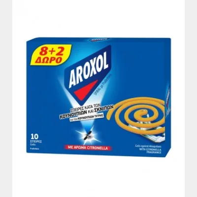 AROXOL ΦΙΔΑΚΙ SPIRAL CITRONELLA 10Τ 8+2