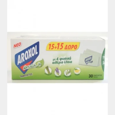 AROXOL NATURAL 4 TABLETS 15+15 FREE