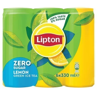 LIPTON ICE TEA SUGAR FREE 6x330ml GREEN TEA LEMON FLAVORED