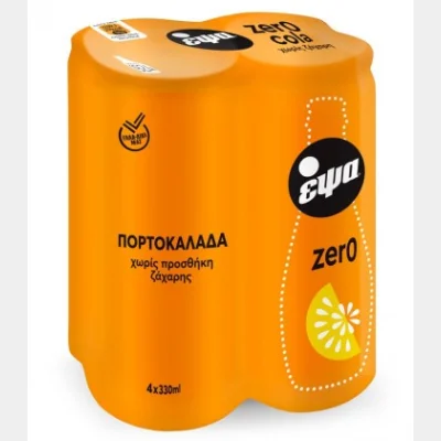 ΕΨΑ ΠΟΡΤΟΚΑΛΑΔΑ ZERO ΜΕ ΑΝΘΡΑΚΙΚΟ 330ml 4pack