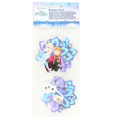 DISNEY 6 Pailles Frozen Snowflakes