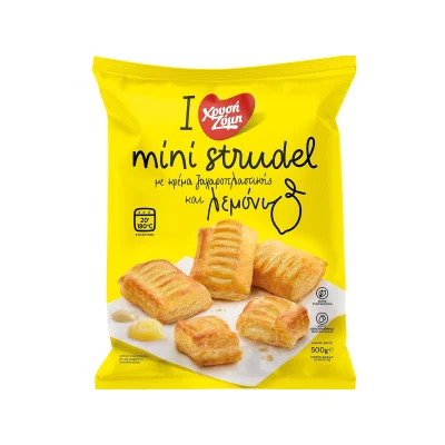 Chrysi Zymi Lemon and Cream Mini Strudel 500g Χρυσή Ζύμη Mini Strudel Κρέμα Λεμόνι 500γρ.