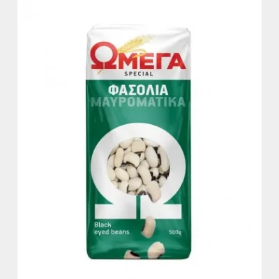 Omega Black-Eyed Beans 500g Φασόλια Μαυρομάτικα 500g