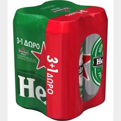 HEINEKEN ΜΠΥΡΑ ΚΟΥΤΙ 500ml 3+1 4pack