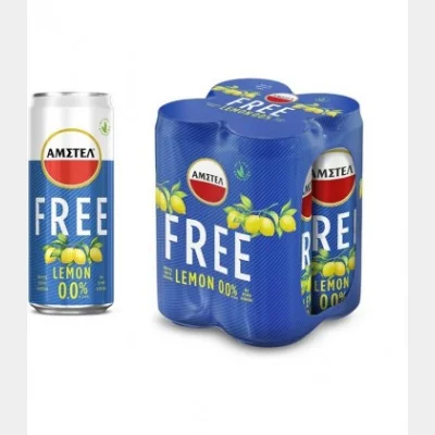 AMSTEL ΜΠΥΡΑ FREE 0% LEMON ΚΟΥΤΙ 330ml 4pack