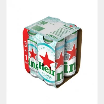 HEINEKEN BEER SILVER BOX 330ml 4pack 3+1 GIFT