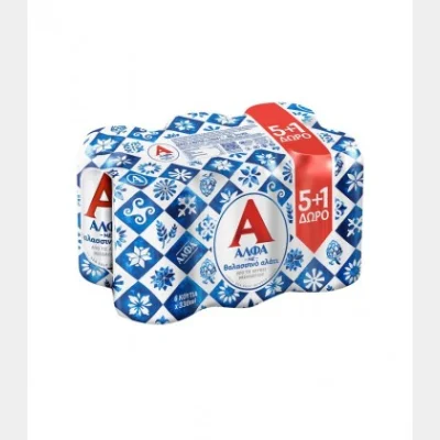 ΑΛΦΑ ΜΠΥΡΑ ΚΟΥΤΙ ΜΕ ΑΛΑΤΙ ΜΕΣΟΛΟΓΓΙΟΥ 330ml 5+1