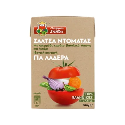 Barba Stathis Tomato Sauce Vegetable Herbs 370g Μπάρμπα Στάθης Σάλτσα Ντομάτας για Λαδερά 370g