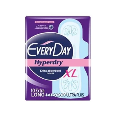 Everyday Sanitary Towels Hyperdry Ultra Plus Extra Long Σερβιέτες 10 Τεμ