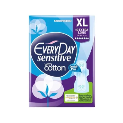 Everyday Sanitary Towels Sensitive Ultra Plus Extra Long Σερβιέτες 10 Τεμ