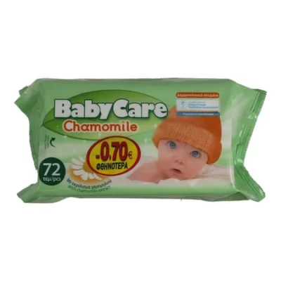 BabyCare Baby Wipes Chamomile Μωρομάντηλα Χαμομήλι (72 τεμ)