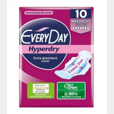 EVERY DAY SANITARY NAPKINS HYPERDRY ULTRA PLUS MAXI NIGHT 10T X 36