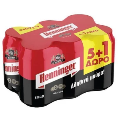 HENNINGER BEER CAN 330ml vol 4.3% 5+1 FREE