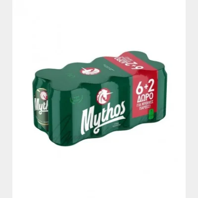 MYTHOS BEER BOX 330ml 6+2 8pack
