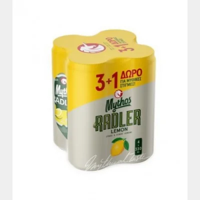 MYTHOS RADLER LEMON BEER BOX 330ml 3+1 4pack