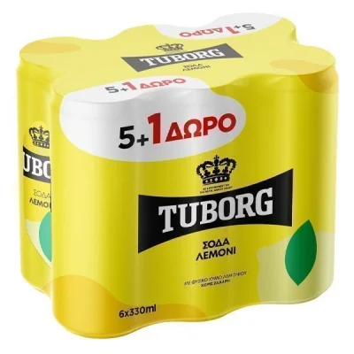 TUBORG SODA LEMON 330ml 5+1 FREE