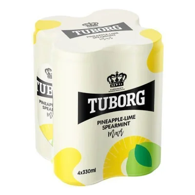TUBORG PINEAPPLE, LIME & SPEARMINT 4x330ml