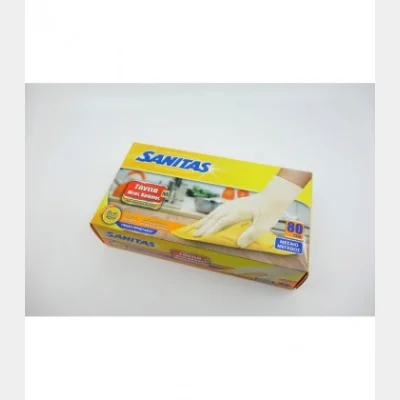 SANITAS DISPOSABLE VINYL GLOVES 80T MEDIUM