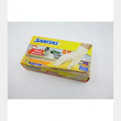 SANITAS DISPOSABLE VINYL GLOVES 80T LARGE